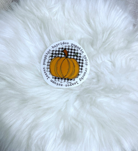 Fall pumpkin w/plaid Clear Cast