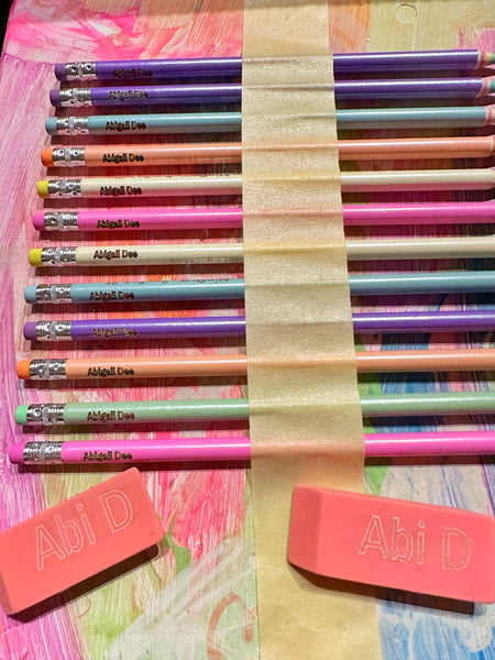 Rainbow 12 pencils & 2 free erasers