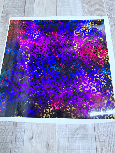 Purple/blue reverse cheetah 12x12  Clear Cast