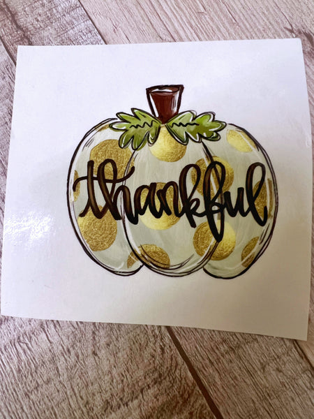 Thankful gold pumpkin Clear Cast