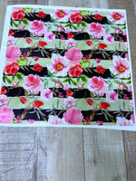 Green stripe floral 12x12 Clear Cast