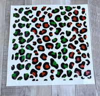 Green / Red cheetah 12x12  Clear Cast