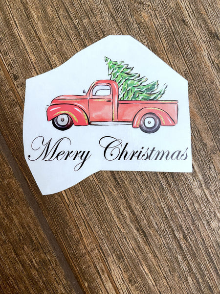 Merry Christmas Red Truck Big Clear Cast