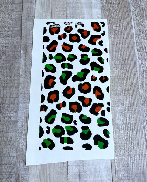 Green/Red Cheetah 6x12 Clear Cast