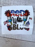 Red white blue bomb pops Clear Cast