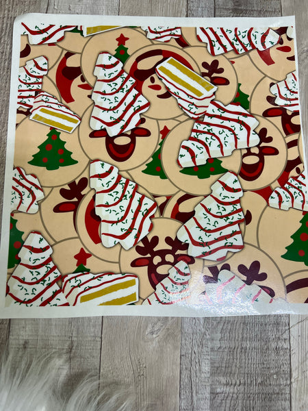 Large Christmas Tree Snacks 12x12 Clear Cast