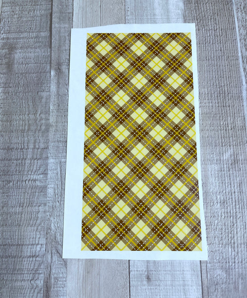 Yellow/Brown Plaid 6x12 Clear Cast