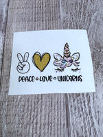 Peace Love Unicorns Clear Cast