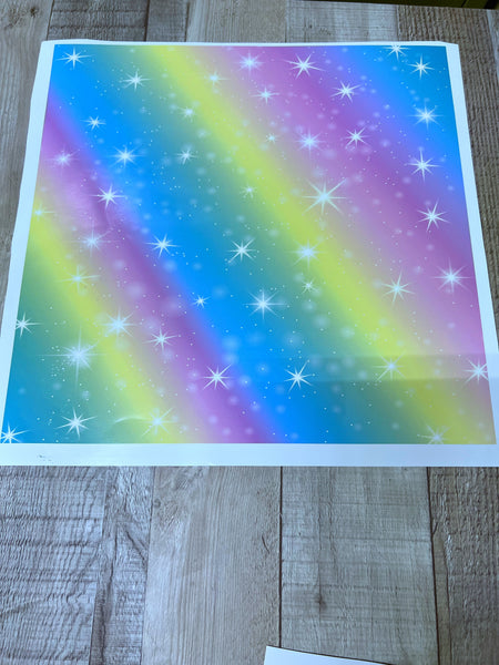 Rainbow diagonal 12x12 white Cast