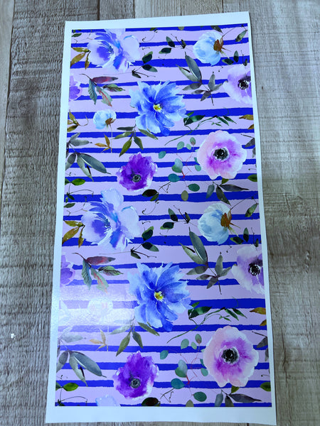 Purple stripe floral 6x12 Clear Cast