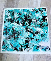 Turquoise marble  12x12 Clear Cast