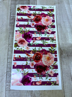 Maroon stripe floral 6x12 White Cast