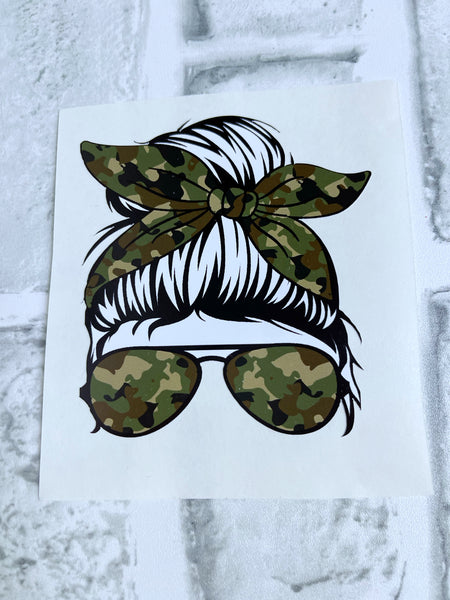 Camo Messy Bun White Cast