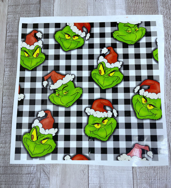 Grinch Plaid 12x12  Clear Cast