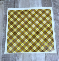 Yellow/brown Plaid 12x12  Clear Cast