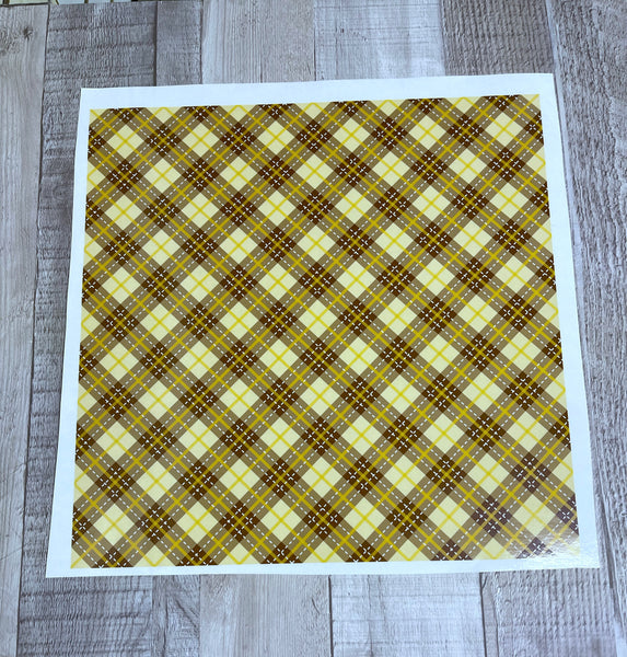 Yellow/brown Plaid 12x12  Clear Cast