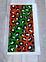 Red/Green Reverse Cheetah 6x12 Clear Cast