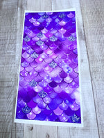 Purple mermaid scales 6x12 Clear Cast