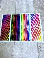 Rainbow Zebra Pen set Wrap Clear Cast