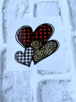 Buffalo plaid hearts Clear Cast