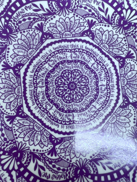 Purple Cuss Words Mandala 20 oz Wrap Clear Cast