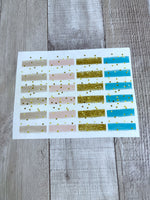 Stripe with glitter Dots Bundle Pen Wrap Clear Cast